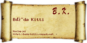 Béda Kitti névjegykártya