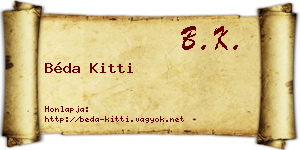 Béda Kitti névjegykártya