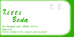 kitti beda business card