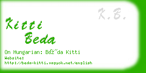 kitti beda business card